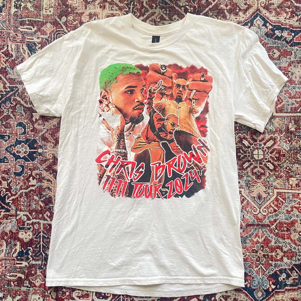 Chris Brown 11:11 Tour 2024 White Rap Tee Graphic T-Shirt